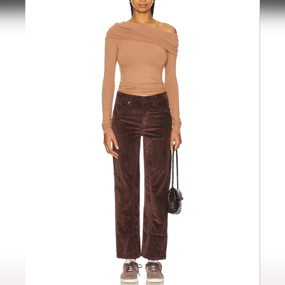 Free People x We The Free Risk Taker Cord Straight Leg in Chocolate Truffle. Siz